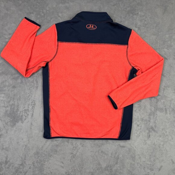 Under Armour 1/4 Zip Fleece Mens M Salmon Orange Coldgear Infrared Pullover - Picture 4 of 12